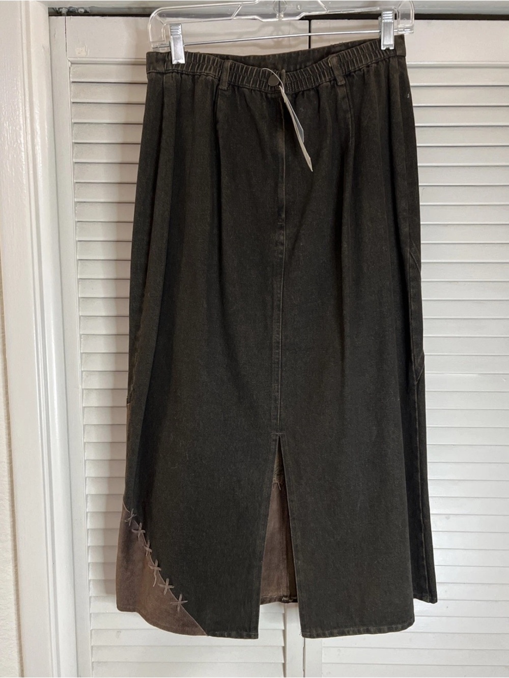 Vintage Nancy Bolen City Girl Western Skirt Brown Suede Cotton Maxi Cowgirl NEW - Picture 3 of 6